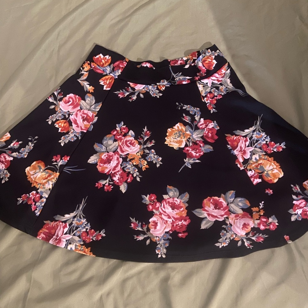 Ambiance Pink and Orange Skater Mini Skirt